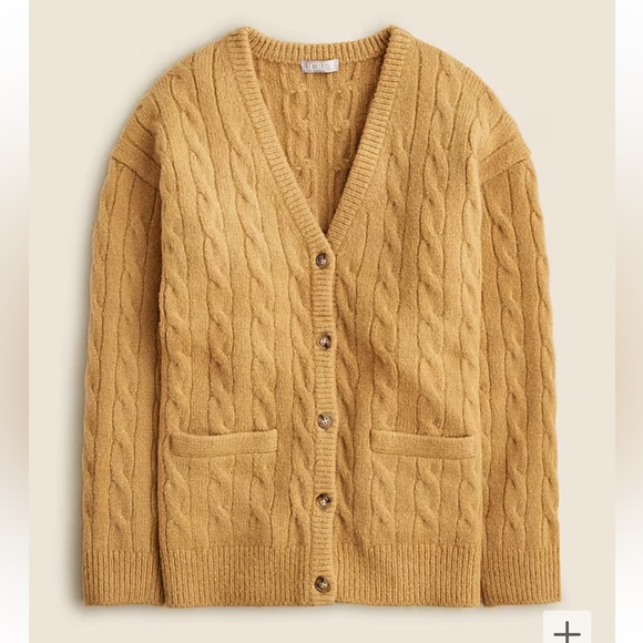 JCREW Relaxed cable-knit cardigan sweater